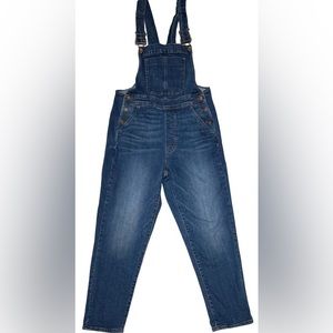 J.Crew Womens Denim Stretch Bib Overalls Size Small Indigo Jean Denim Cropped